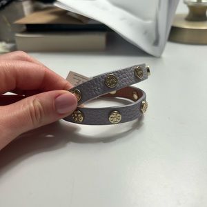 Tory Burch Double Wrap Gold Logo Bracelet